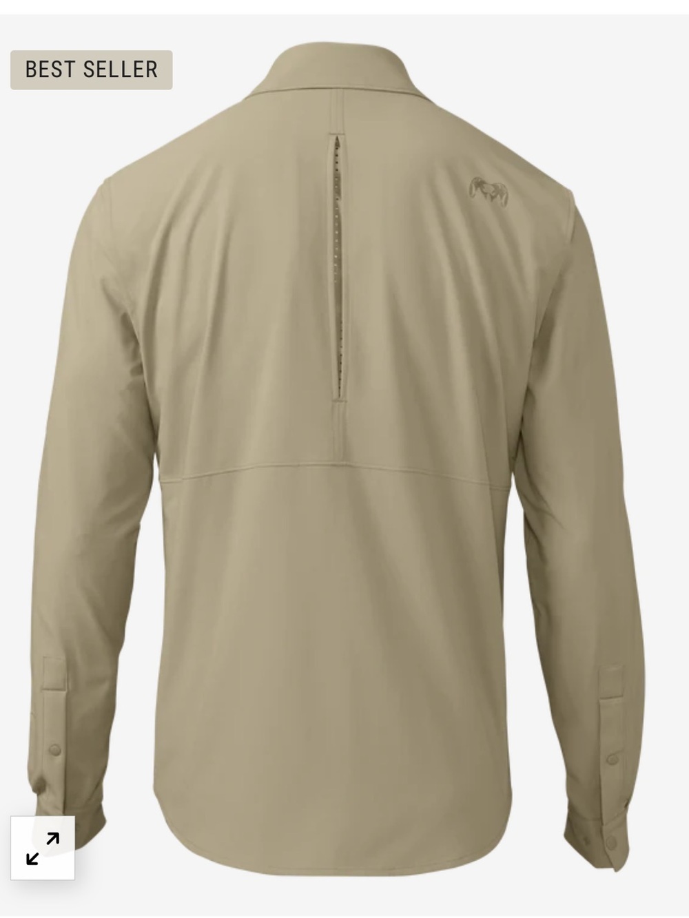 Kuiu Men’s Long-Sleeve Button Shirt Jacket in Khaki - Picture 2 of 10